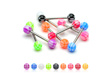 Штанга для языка цветная клетка