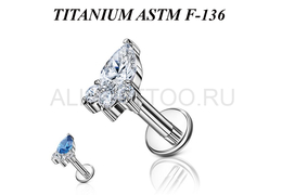 Лабрет из титана Ti Metal вендиго