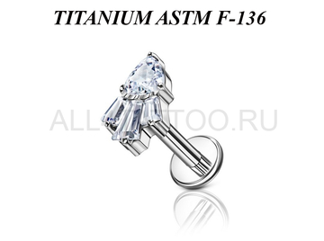 Лабрет из титана Ti Metal джинкс