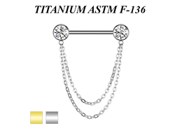 Украшение для груди из титана с цепочками Украшение для груди из титана с цепочками