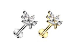 Безрезьбовой лабрет кристальный лист Безрезьбовой лабрет кристальный лист