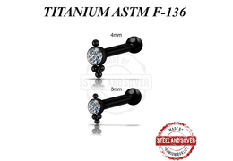 Микроштанга Steel and Silver чёрная с кластером Premium Crystals Микроштанга Steel and Silver чёрная с кластером Premium Crystals