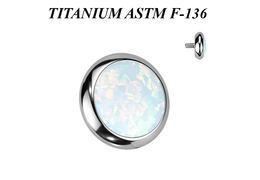 Накрутка из титана Ti Metal с белым опалом