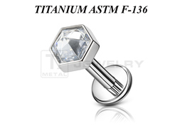 Лабрет из титана Ti Metal кристальные соты Лабрет из титана Ti Metal кристальные соты