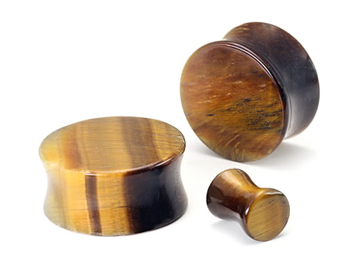 Плаги тигровый глаз, пара