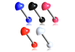 Штанга для языка акриловое сердце