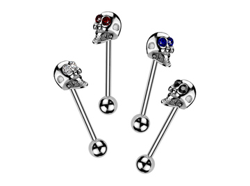 Штанга для языка стальной череп