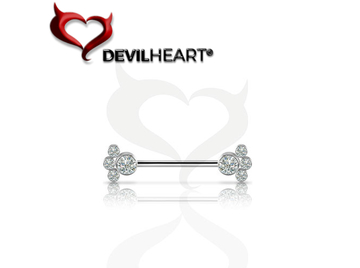 Украшение для груди Devil Heart с кристаллами