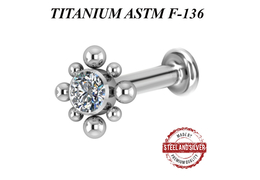 Лабрет из титана с кластером Premium Crystals Лабрет из титана с кластером Premium Crystals