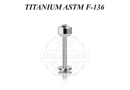 Лабрет из титана Steel and Silver с премиальным кристаллом Лабрет из титана Steel and Silver с премиальным кристаллом
