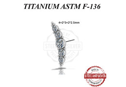 Вставка титановая Steel and Silver с кластером Swarovski Вставка титановая Steel and Silver с кластером Swarovski