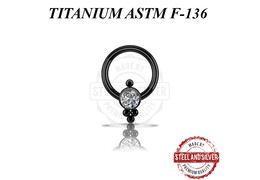 Кольцо из титана Steel and Silver черное с Premium Zirconia Кольцо из титана Steel and Silver черное с Premium Zirconia