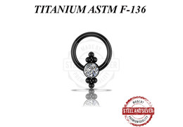 Кольцо из титана Steel and Silver черное с Premium Zirconia Кольцо из титана Steel and Silver черное с Premium Zirconia