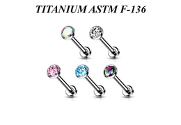 Безрезьбовой лабрет с фианитом