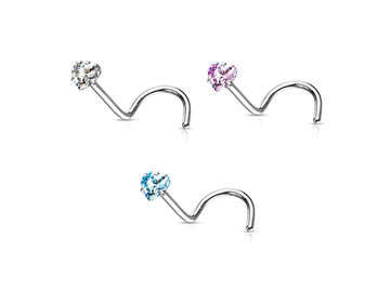 Нострил с кристаллом "сердце"