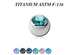 Шарик из титана со стразом