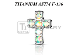 Накрутка из титана Ti Metal опаловый крест