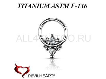 Кликер из титана Devil Heart с кристаллами Swarovski