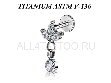 Лабрет из титана Ti Metal эрантис